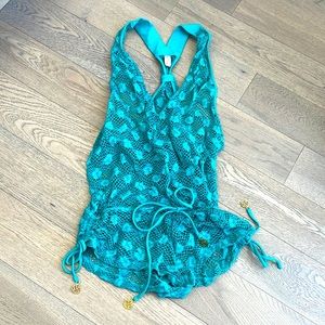 COPY - Luli Fama Romper Coverup Teal / Aruba Blue